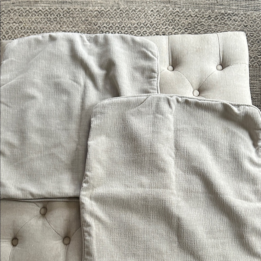2  | Neutral Light Gray Decorative Pillow Covers - Soft Textured Set | 19x19